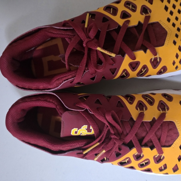 Yellow and Maroon Athletic Shoes - Picture 2 of 6